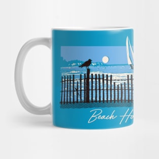 Beach House  / Faded Style Original Retro Design Mug